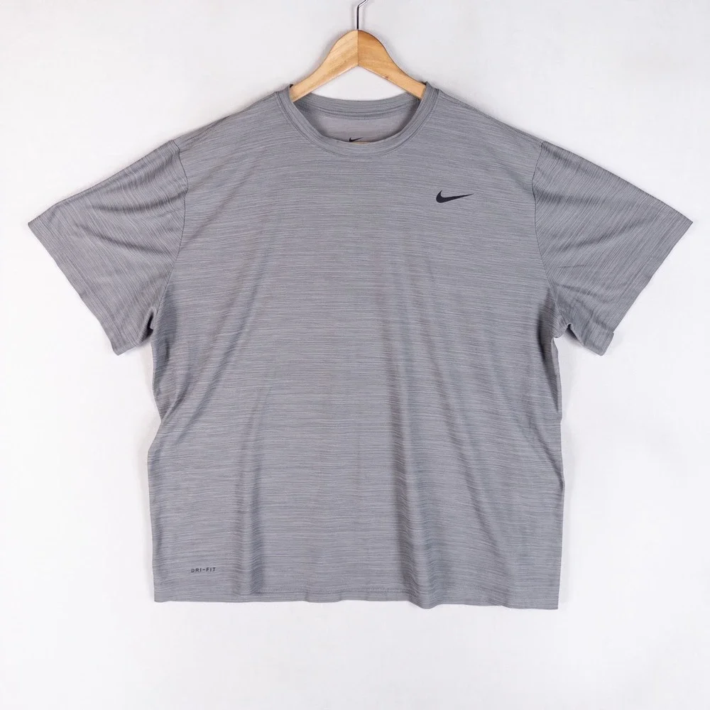 Nike Mens Dri-FIT T-Shirt 3XL Gray Heather Space Dye Short Sleeve Training Top